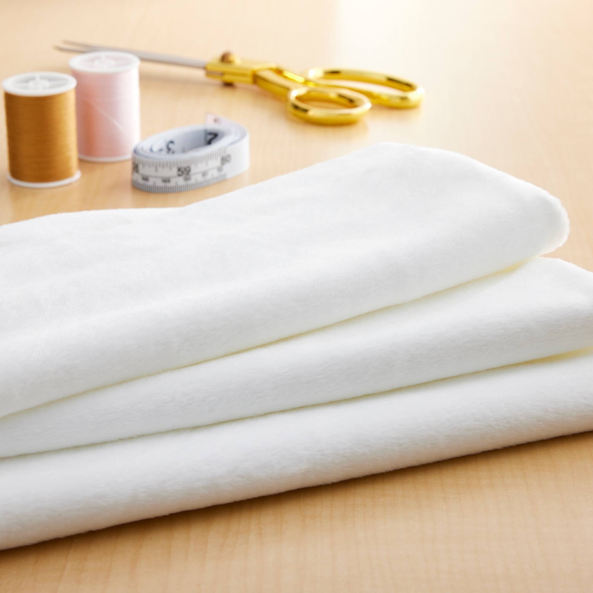 Feldman White Soft Chenille Fabric